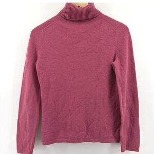 Lord & Taylor Cashmere Turtleneck Sweater M Magenta Long Sleeve Pullover